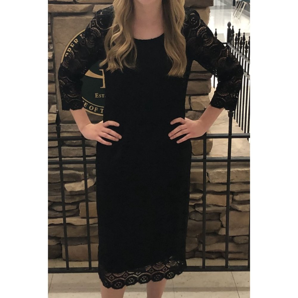 liz claiborne black lace dress